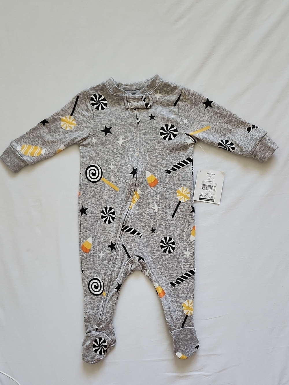 NWT Way To Celebrate Baby Halloween Candy Footed Sleeper 0-3M